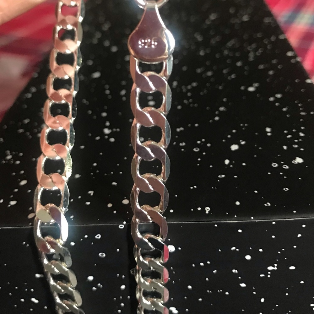 Sterling Silver Curb Chain Necklace, 24” long - Picture 2 of 2
